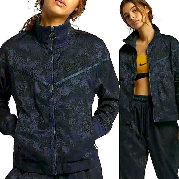 Nike Sportswear NSW embroidered Track Jacket Obsidian floral blue 940250-475 S - Picture 1 of 12